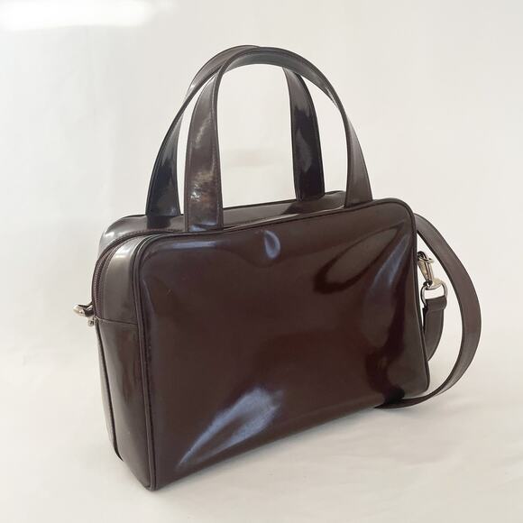 GUCCI Vintage 2 Way Top Handle Patent Leather Shoulder Bag Tom Ford Era 1990s - Picture 6 of 15